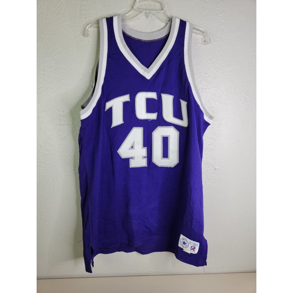 Vtg Converse All Star TCU Jersey Sz 52 Long #40 Franklin stitched Authentic rare